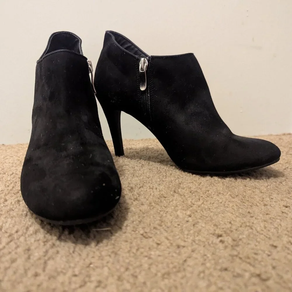 Xappeal Alexa Black Suede Ankle Boots - Picture 1 of 5
